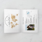 Modern Dusty Blue Passport Wereldkaart Baby shower (Binnen)