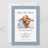 Modern Dusty Blue Pattern | De datumfoto opslaan Save The Date (Voorkant)