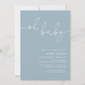 Modern Dusty Blue Photo Baby shower Kaart (Voorkant)