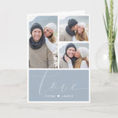 Modern Dusty Blue Photo Collage Love Personalized Feestdagen Kaart (Voorkant)