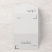 Modern Dusty Blue Photo Collage Wedding All In One Uitnodiging (Buitenkant)