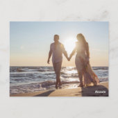 Modern Dusty Blue Photo Wedding Save the Date Briefkaart (Achterkant)