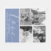 Modern Dusty Blue Photos Love Personalized Fleece Deken (Voorkant (Horizontaal))