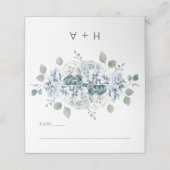 Modern Dusty Blue Plaatskaartje (Buitenkant ongevouwen)