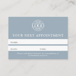 Modern Dusty Blue Professional Simple Reminder Afsprakenkaartje