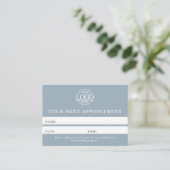 Modern Dusty Blue Professional Simple Reminder Afsprakenkaartje (Staand voorkant)
