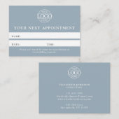 Modern Dusty Blue Professional Simple Reminder Afsprakenkaartje (Voorkant / Achterkant)