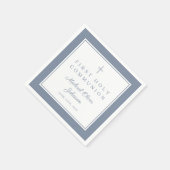 Modern Dusty Blue Religious Boy First Communion Servet (Hoek)