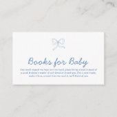 Modern Dusty Blue Ribbon Boeken voor Baby Kaart (Voorkant)