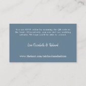 Modern Dusty Blue RSVP QR Code Bruiloft Website Informatiekaartje (Achterkant)