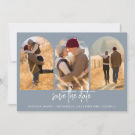 Modern Dusty Blue Save The Date