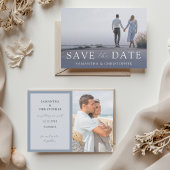 Modern Dusty Blue Save the Date Wedding Feestdagenkaart