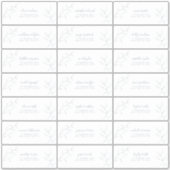 Modern Dusty Blue Script Botanical Guest Address Sticker (Voorkant)