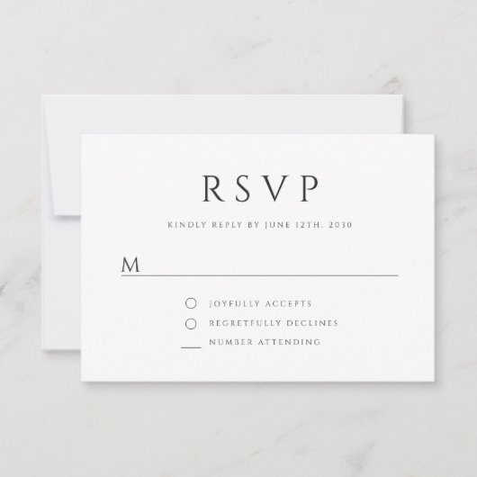 Modern Dusty Blue Script Cross Boy Doop RSVP Kaartje (Voorkant)