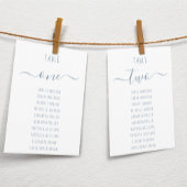 Modern Dusty Blue Script White Seating Chart Card