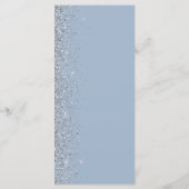 Modern Dusty Blue Silver Glitter Edge Wedding Menu (Achterkant)