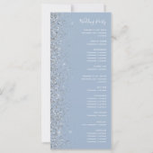 Modern Dusty Blue Silver Glitter Wedding (Achterkant)
