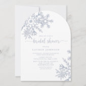 Modern Dusty Blue Snowflake Winter Vrijgezellenfee Kaart (Voorkant)