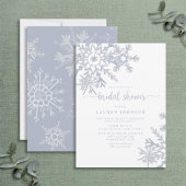 Modern Dusty Blue Snowflake Winter Vrijgezellenfee Kaart