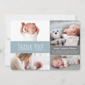 Modern Dusty Blue Soft Grey Welkom Home Baby Bedankkaart (Voorkant)