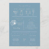 Modern Dusty Blue Spring bruiloft programma Programmakaart (Achterkant)