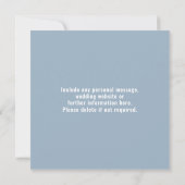 Modern Dusty Blue Square minimalist Save The Date (Achterkant)