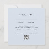 Modern Dusty Blue Square Wedding QR Code RSVP (Voorkant)