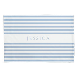 Modern Dusty Blue Striped Kussensloop