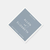 Modern Dusty Blue Stylish Personalized Wedding Servet (Hoek)