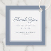 Modern Dusty Blue Thank You Baptism Bedankjes Labels (Achterkant)