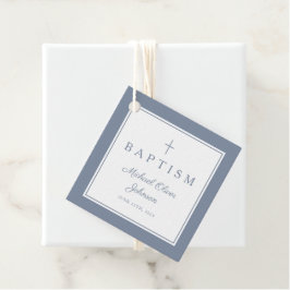 Modern Dusty Blue Thank You Baptism Bedankjes Labels