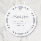 Modern Dusty Blue Thank You Boy First Communion Bedankjes Labels (Achterkant)
