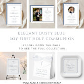 Modern Dusty Blue Thank You Boy First Communion Bedankjes Labels