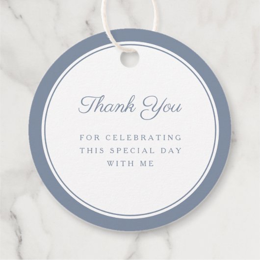 Modern Dusty Blue Thank You Boy First Communion Bedankjes Labels (Achterkant)