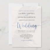 Modern Dusty Blue Typography Waterverf Invitation Kaart (Voorkant)