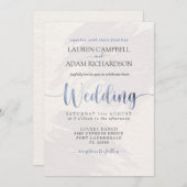 Modern Dusty Blue Typography Waterverf Invitation Kaart (Voorkant / Achterkant)