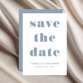 Modern Dusty Blue Typography Wedding Save The Date