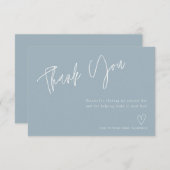 Modern Dusty Blue Vrijgezellenfeest Hartelijk dank Bedankkaart (Voorkant / Achterkant)
