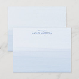 Modern Dusty Blue Waterverf Ombre Note Kaart Notitiekaartje