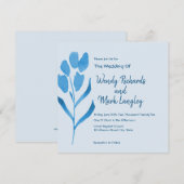 Modern Dusty Blue Waterverf Wedding Invitation Kaart (Voorkant / Achterkant)
