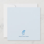 Modern Dusty Blue Waterverf Wedding Invitation Kaart (Achterkant)
