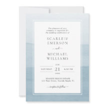 Modern Dusty Blue Waterverf Wedding