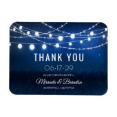 Modern Dusty Blue Wedding Bedankt Magnet Magneet (Horizontaal)