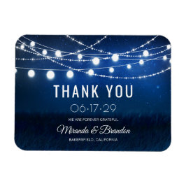 Modern Dusty Blue Wedding Bedankt Magnet Magneet