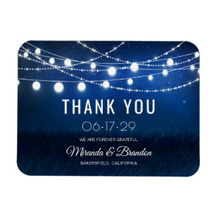 Modern Dusty Blue Wedding Bedankt Magnet Magneet
