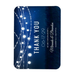 Modern Dusty Blue Wedding Bedankt Magnet Magneet