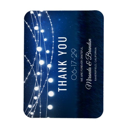 Modern Dusty Blue Wedding Bedankt Magnet Magneet (Verticaal)