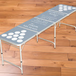 Modern Dusty Blue Wedding Beer Pong Tafel<br><div class="desc">Een leuke,  moderne,  stoffige blauwe bierpongtafel voor je trouwevenementen en een nieuw leven met een beker lay-outs,  je namen en trouwdatum,  teambruid- en bruidezijden en witte script en typografie.</div>