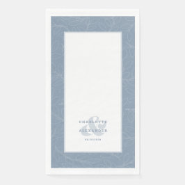 Modern Dusty Blue Wedding Bride & Groom Pattern Servet