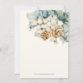 Modern Dusty Blue Wedding Invitation Kaart (Achterkant)